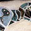 detail of tiles on bench